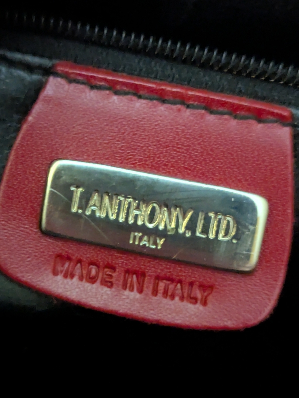 Vintage T Anthony LTD Italy Red Leather Structured Tote Bag - Picture 7 of 12